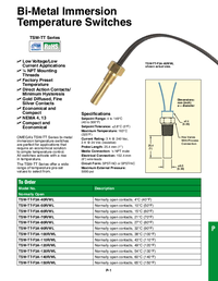 Thumbnail of document Data Sheet - TSW Immersion Snap-Action Bimatallic Temp Switches
